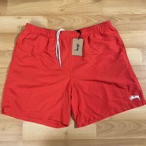 Stussy Stock Water Swim Shorts Men's Size XXL Brite Red 7” Inseam NEW